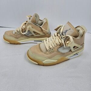 Jordan 4 Retro Off-White Sail Womens CV9388-100 Size 6.5 Sneakers